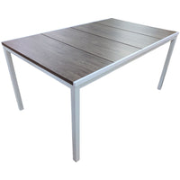 TAVOLO IN METALLO E RESINA EFFETTO LEGNO 160X95XH75 CM