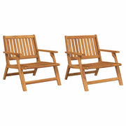 Panca Relax 2 pcs Marrone Legno di Acacia Massello 367826