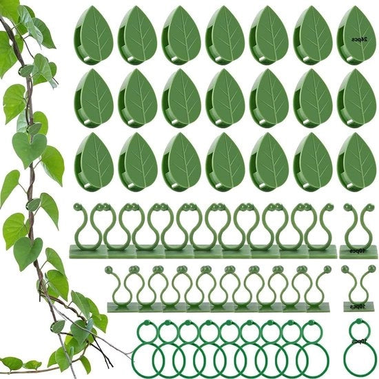 Clip self-adesivi per piante - 54 pezzi | Per l'appendere delle piante rampicanti | Etichette per foglie per steli e piante da giardino