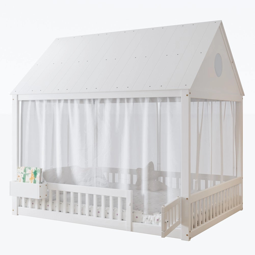 Letto Singolo Bambini Casetta ¨C Xylo ¨C Legno Pino MDF Bianco 140x200