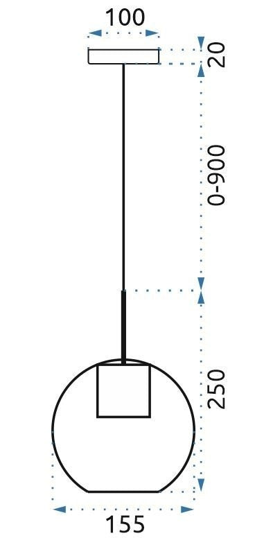 Lampada Da Soffitto Pensile Di Vetro Palla APP686-1CP