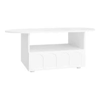 Tavolino da caffè a forma di nuvola con cassetti e vani portaoggetti, 100×60×39,2 cm, Bianco