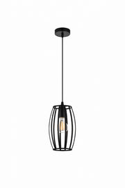 Lampadario Industriale a Sospensione E27 Nero in Metallo, Gabbia Vintage, Lampada a Soffitto per Cucina Isola Soggiorno Ristorante, Lampadina Non Inclusa