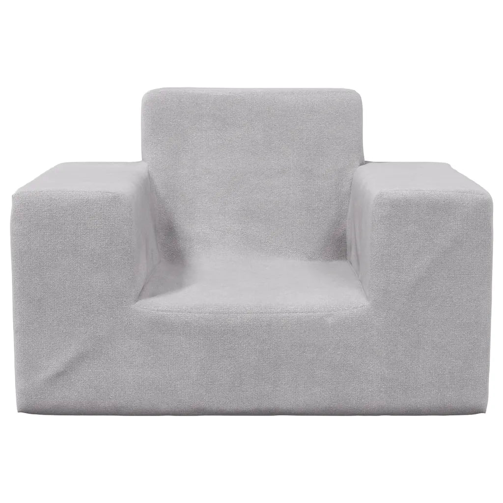 Divano per Bambini-Sofa-Divanetto Grigio Chiaro in Morbido Peluche 620721