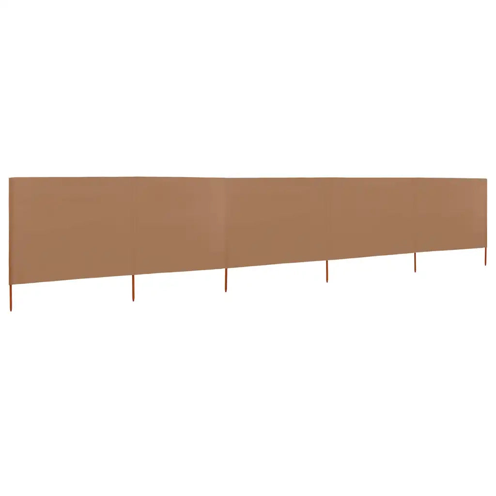 Paravento a 5 Pannelli in Tessuto-Divisorio 600x80 cm Grigio Talpa