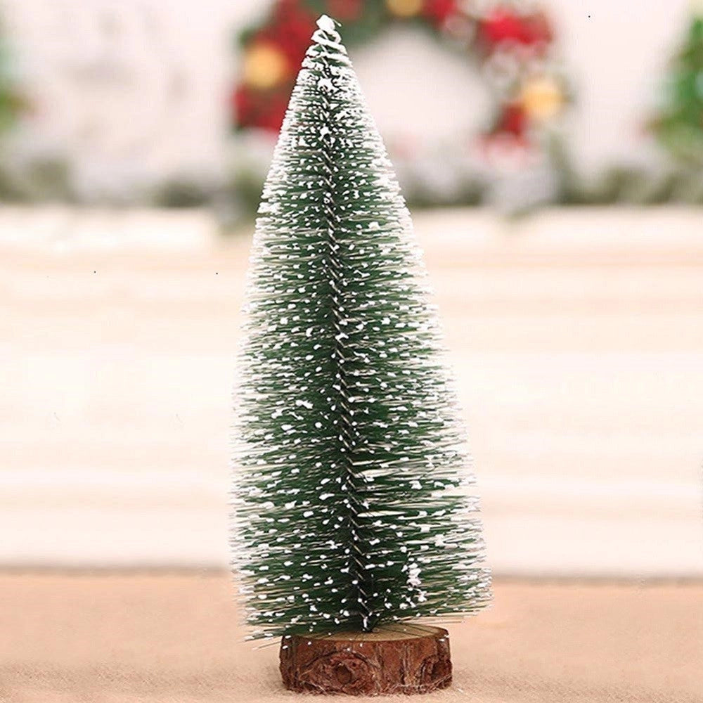 Trade Shop - Set 5 Alberelli Innevati Mini Albero Natale 26cm Decorazioni Addobbi Natalizi -