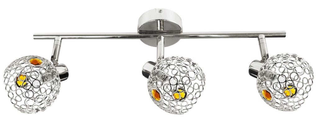 Plafoniera Candellux Aron cromata gialla 3xG9 55cm