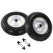 Ruote per Carriola 2 pz con Asse in PU Solido 4.00-8 390 mm 142979