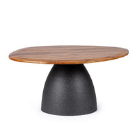 Tavolo Rotondo Legno Naturale Moderno da Interni - FRANKLIN Colore: Grigio scuro, Dimensione: D86