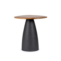 Tavolo Rotondo Legno Naturale Moderno da Interni - FRANKLIN Colore: Grigio scuro, Dimensione: D50