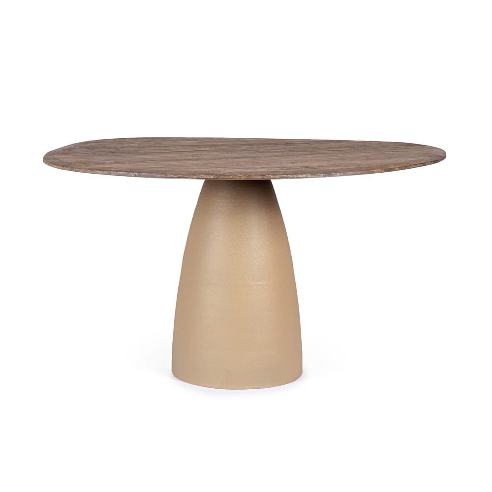 Tavolo Rotondo Legno Naturale Moderno da Interni - FRANKLIN Dimensione: 140x120, Colore: Naturale