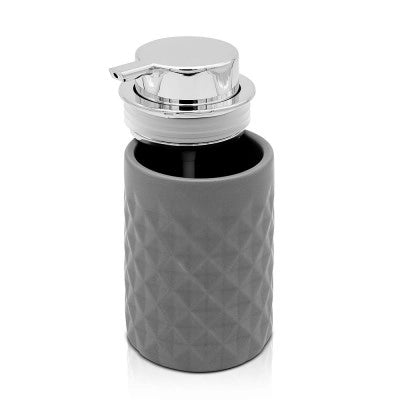 Set accessori bagno grigio da appoggio dispenser e portaspazzolini in ceramica Cristal