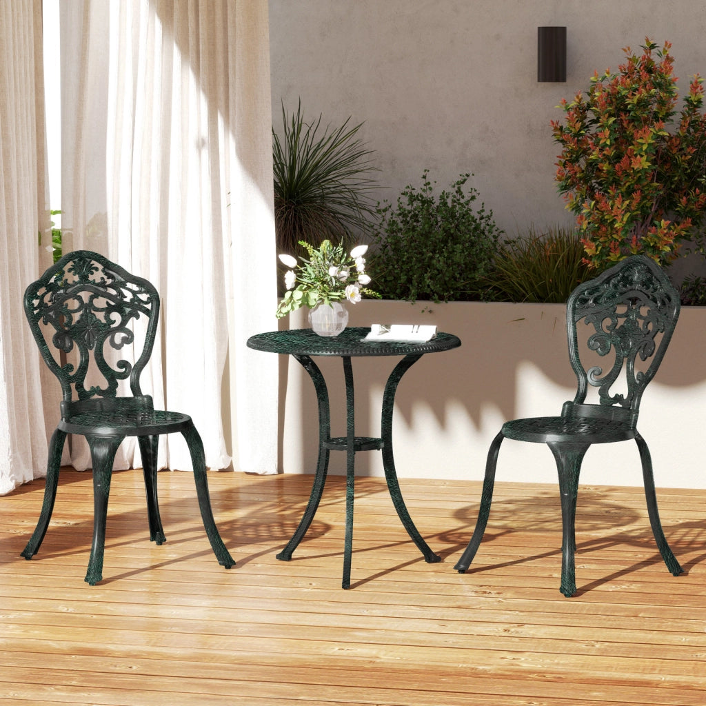 Set Bistrot Giardino 3 Pezzi ¨C Zephmum ¨C Aluminium Fer Forg¨¦ Grigio