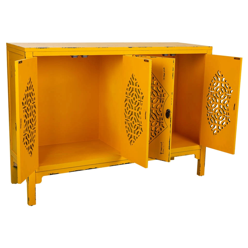 Credenza in legno gialla 120x40x86,5