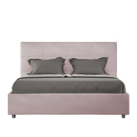 Letto Matrimoniale rivestito in Microfibra - MIKA Tipologia Letto: Senza Rete, Dimensione Rete: 160x190, Colore: Glicine