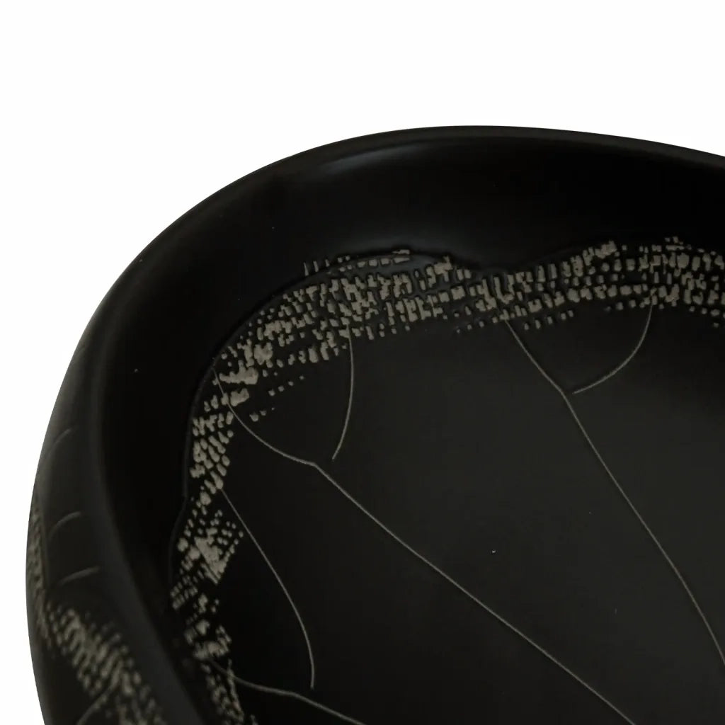 Lavabo da Appoggio-Lavandino-Lavello Nero Ovale 59x40x15 cm Ceramica