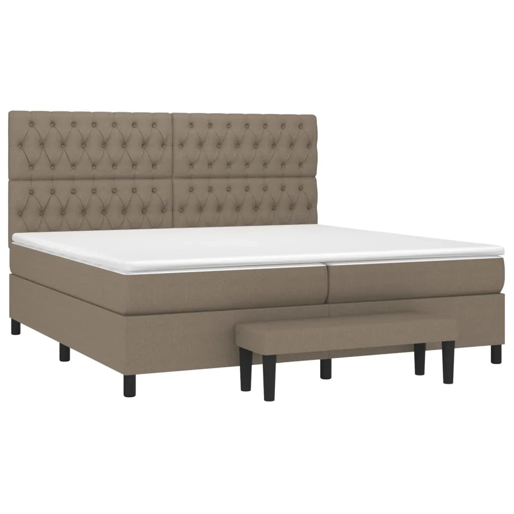 Giroletto a Molle con Materasso Tortora 200x200 cm in Tessuto 3136865