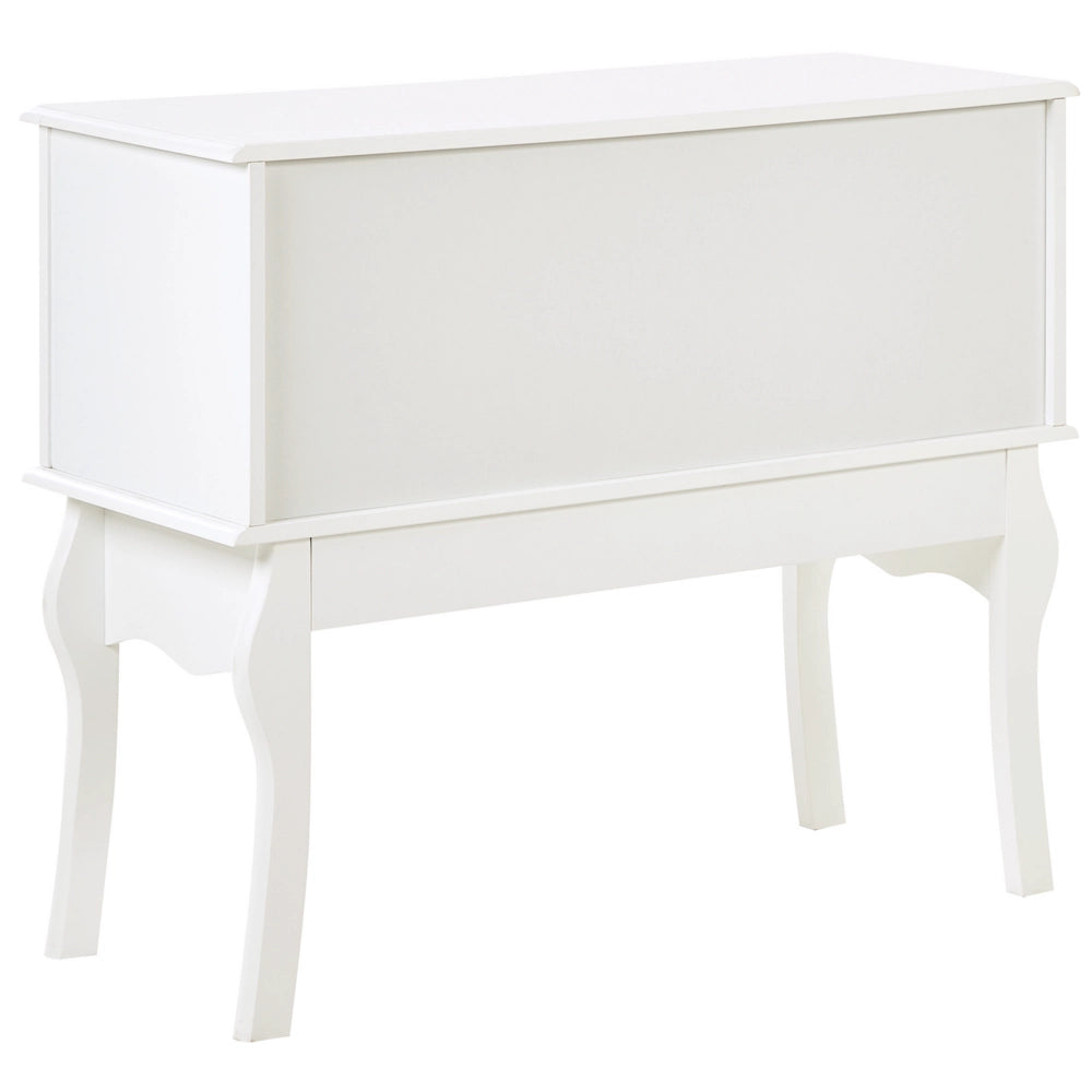 Tavolo consolle di colore bianco in stile retrò con 3 cassetti rustico soggiorno ingresso