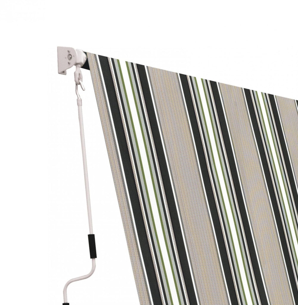 Tenda da sole a caduta con bracci L 300xH 245cm, poliestere 280 gr/m² riga verde Fredi Goly
