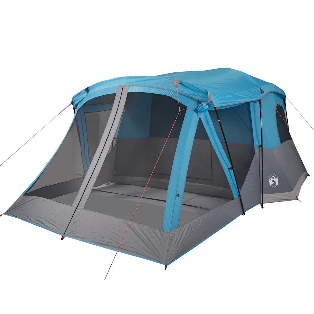 Tenda da Campeggio con Portico per 4 Persone Blu Impermeabile 94537