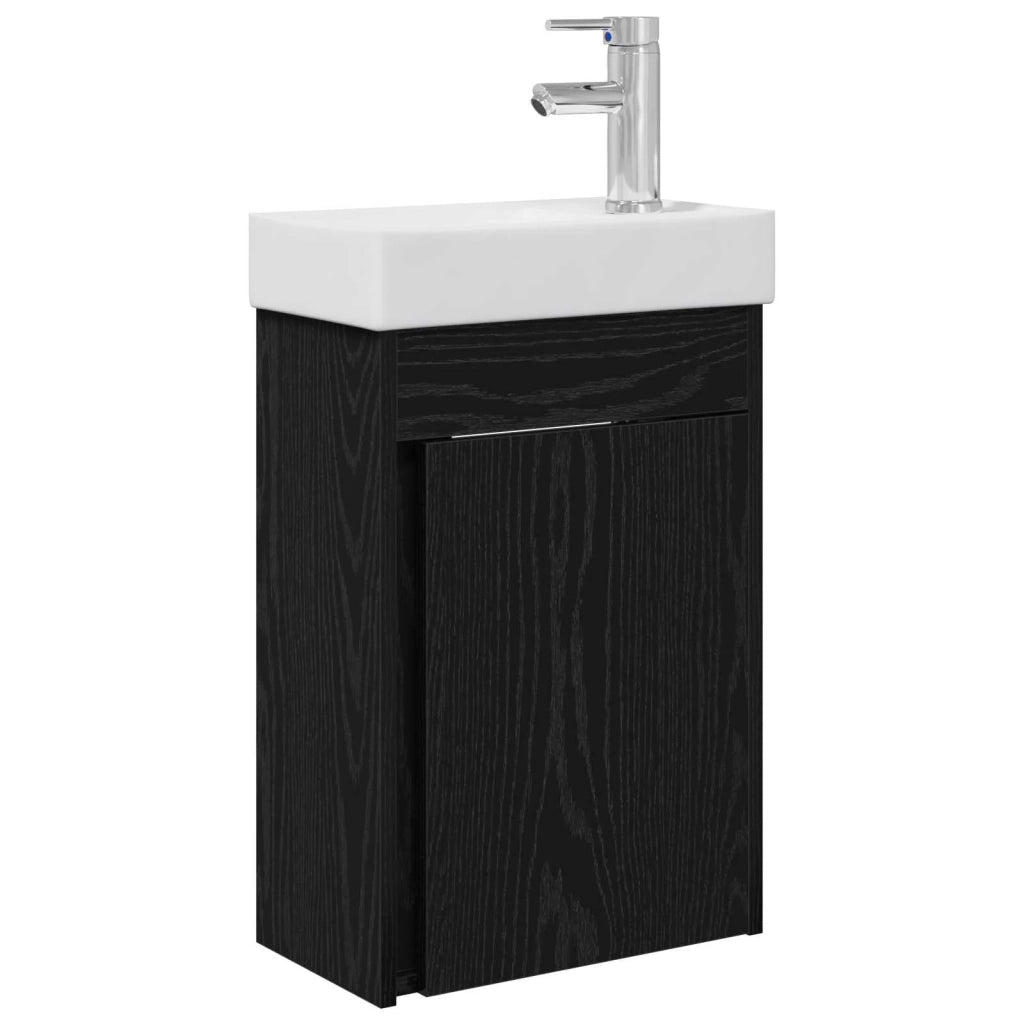 Mobile bagno con rubinetto Rovere Nero 40,5 x 22,5 x 62 cm