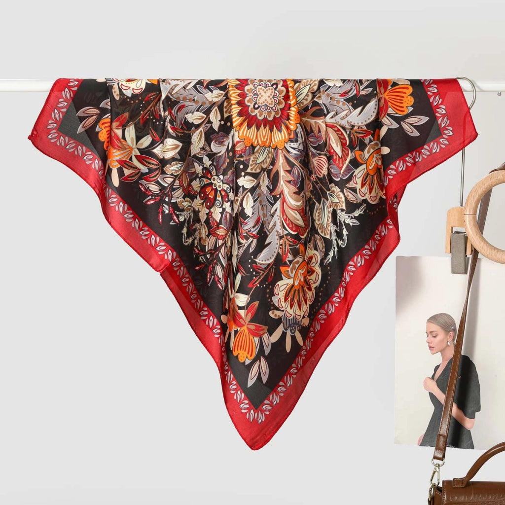 Nuova sciarpa da donna in seta stampata, stile coreano, sciarpa decorativa alla moda e versatile.