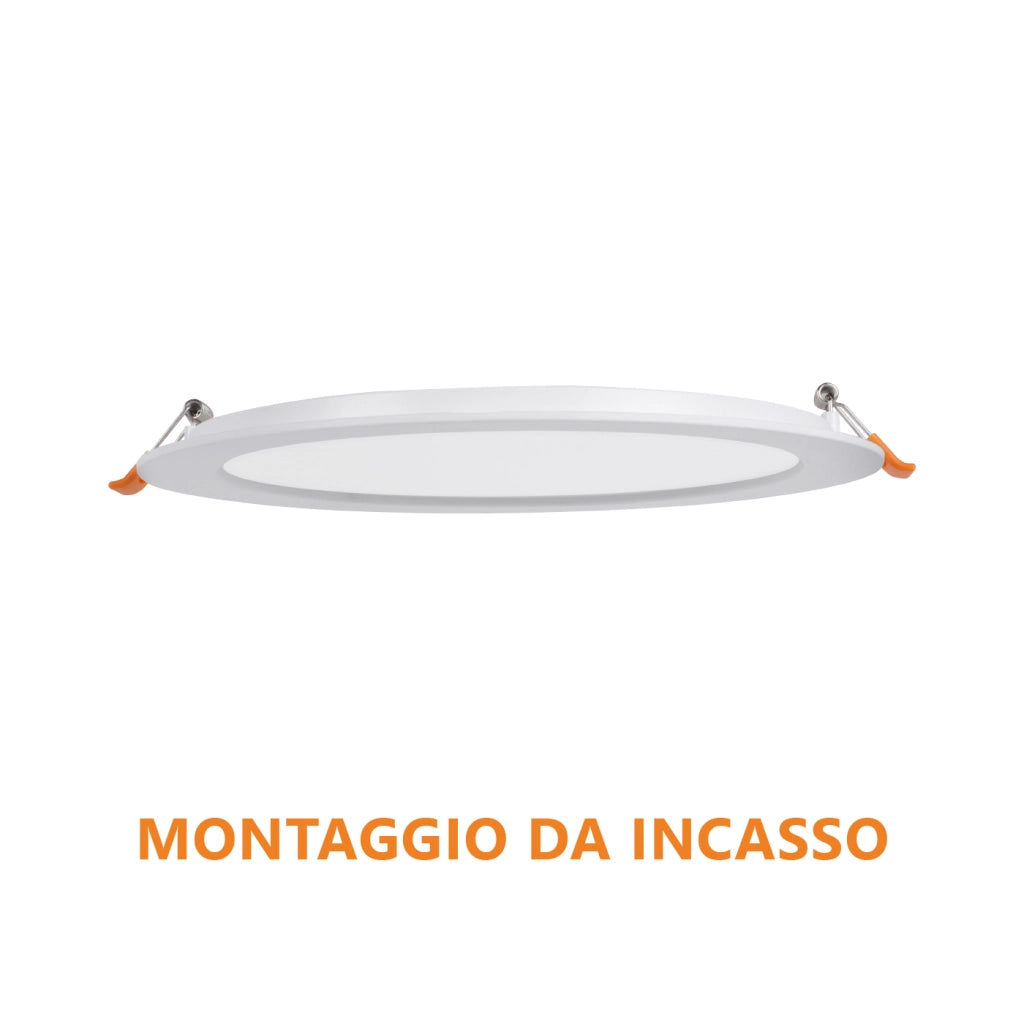 Alcapower Pannello LED Rotondo 18W CCT Selezionabile 3000K-4000K-6000K Installazione Incasso o Superficie Ø225mm Classe II IP20