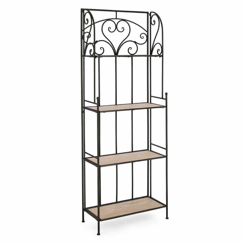 Scaffale in Metallo Bianco con 4 Piani in MDF Stile Romantico - GUSE