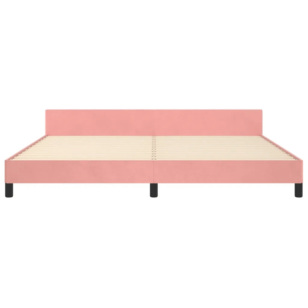 Giroletto con Testiera Rosa 200x200 cm in Velluto 3126024