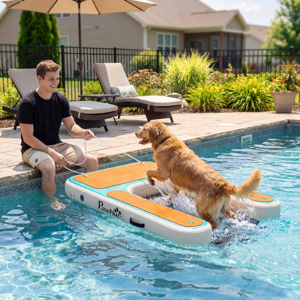 Rampa per Cani Gonfiabile ¨C zephmum ¨C Arancione 151x102 cm