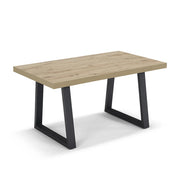 Tavolo da pranzo allungabile Quercia 160X90 MADE IN ITALY modello GOYA fino a 260 CM per sala da pranzo, cucina e soggiorno, design moderno con top in melaminico