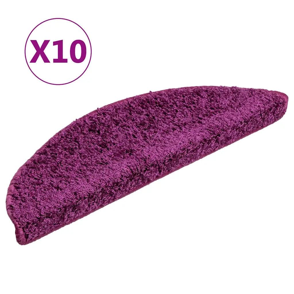 Tappetini per scale 10 pz 56x17x3 cm Viola Semicircolari 149793
