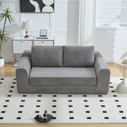Divano letto pieghevole 2 in 1 in tessuto, colore grigio scuro, 179×95×79 cm