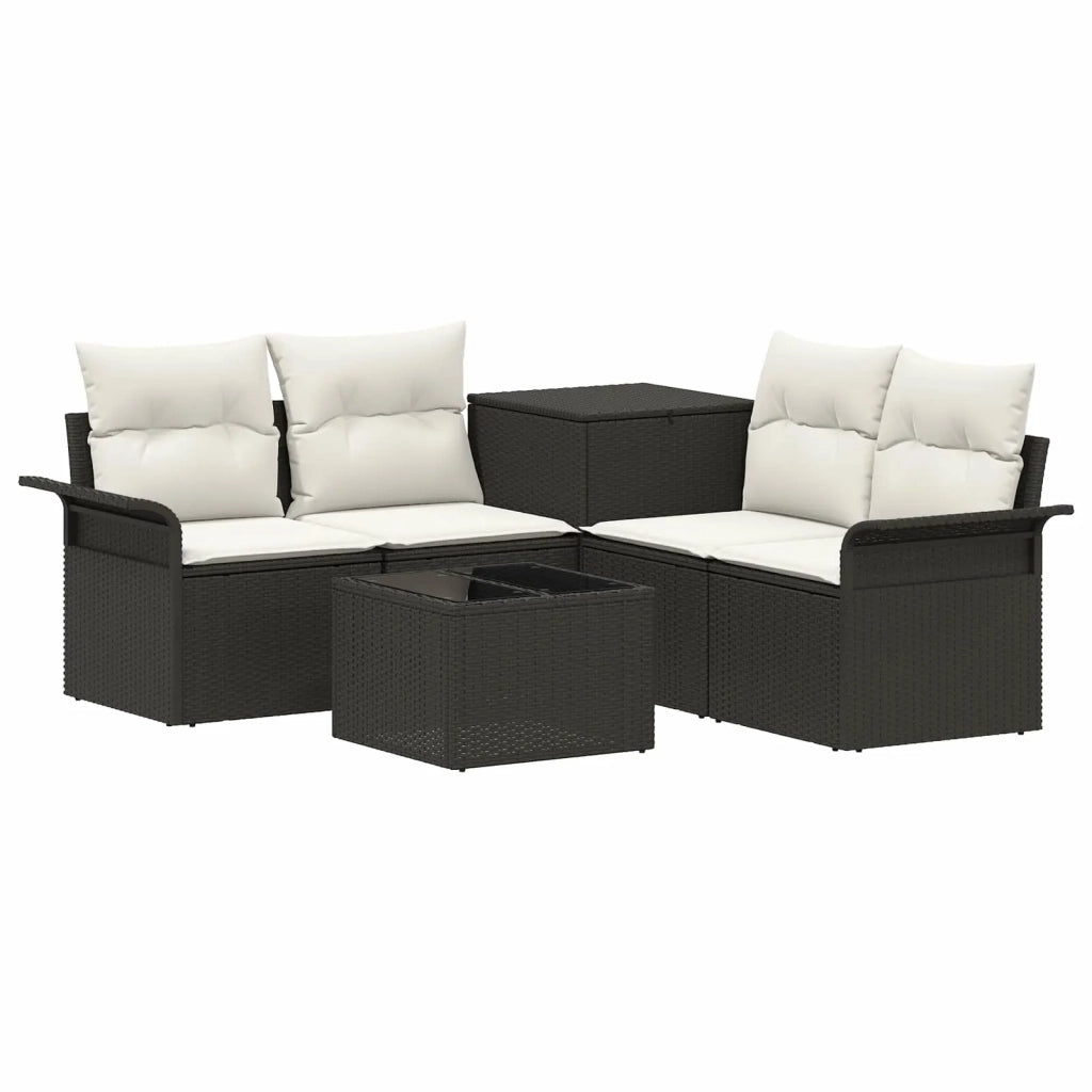 Set di divani 6 pcs 4-Numero di posti Nero e Bianco Crema 3447068