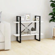 Libreria a 2 Ripiani Bianca 80x30x70 cm in Truciolato