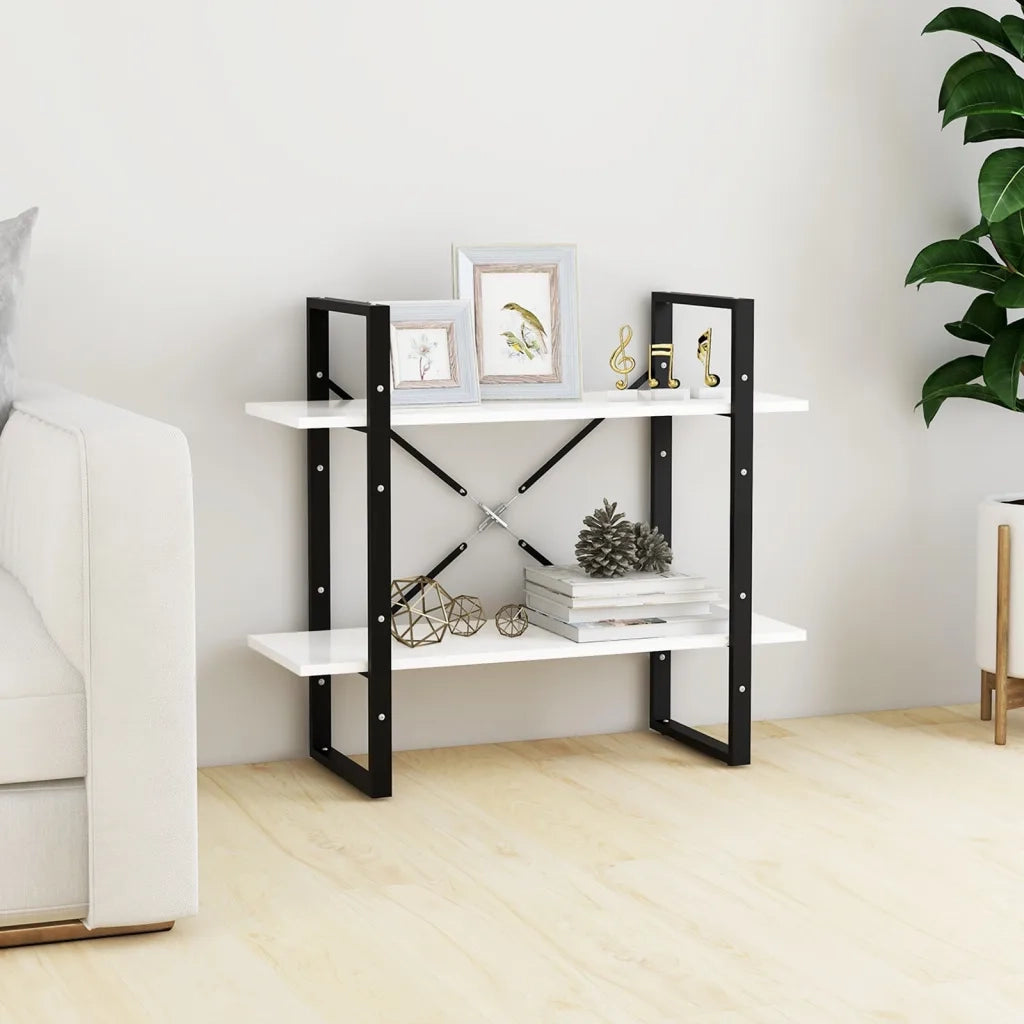 Libreria a 2 Ripiani Bianca 80x30x70 cm in Truciolato
