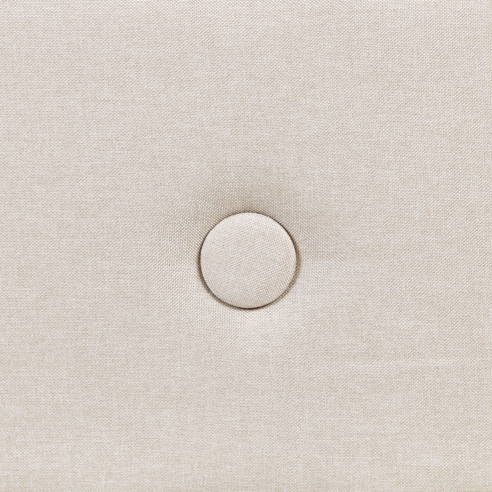 Letto a doghe Tessuto in poliestere beige Gambe in legno imbottite 180 x 200 cm Design moderno