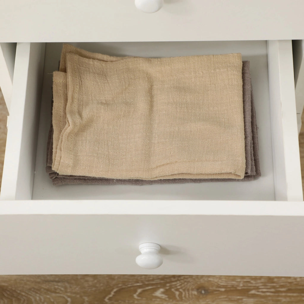 Tavolo da Cucina a Ribalta con 2 Cassetti e Armadietto ad Ante 120x80x75 cm in Truciolato Bianco