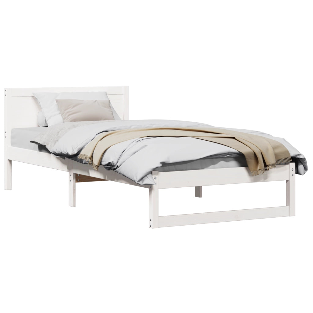 Struttura per Letto Bianca Legno 90 x 190 cm Struttura per Letto
