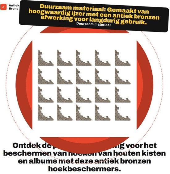 Protezione Angolare in Bronzo - Decorativo - Protezione Angolare di Sicurezza - Ferro Duraturo - 40x40x58mm - Pacchetto da 20 Unità