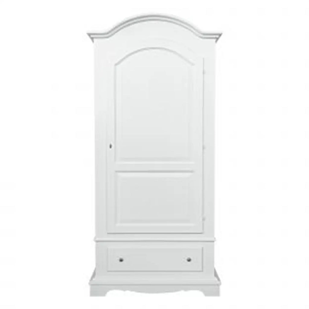Armadio in legno massiccio 1 anta mod Rovigo Shabby chic bianco