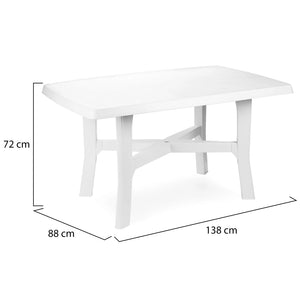 Raspberry, Tavolo da Esterno 6 Posti Made in Italy, 138x88x72h cm Bianco