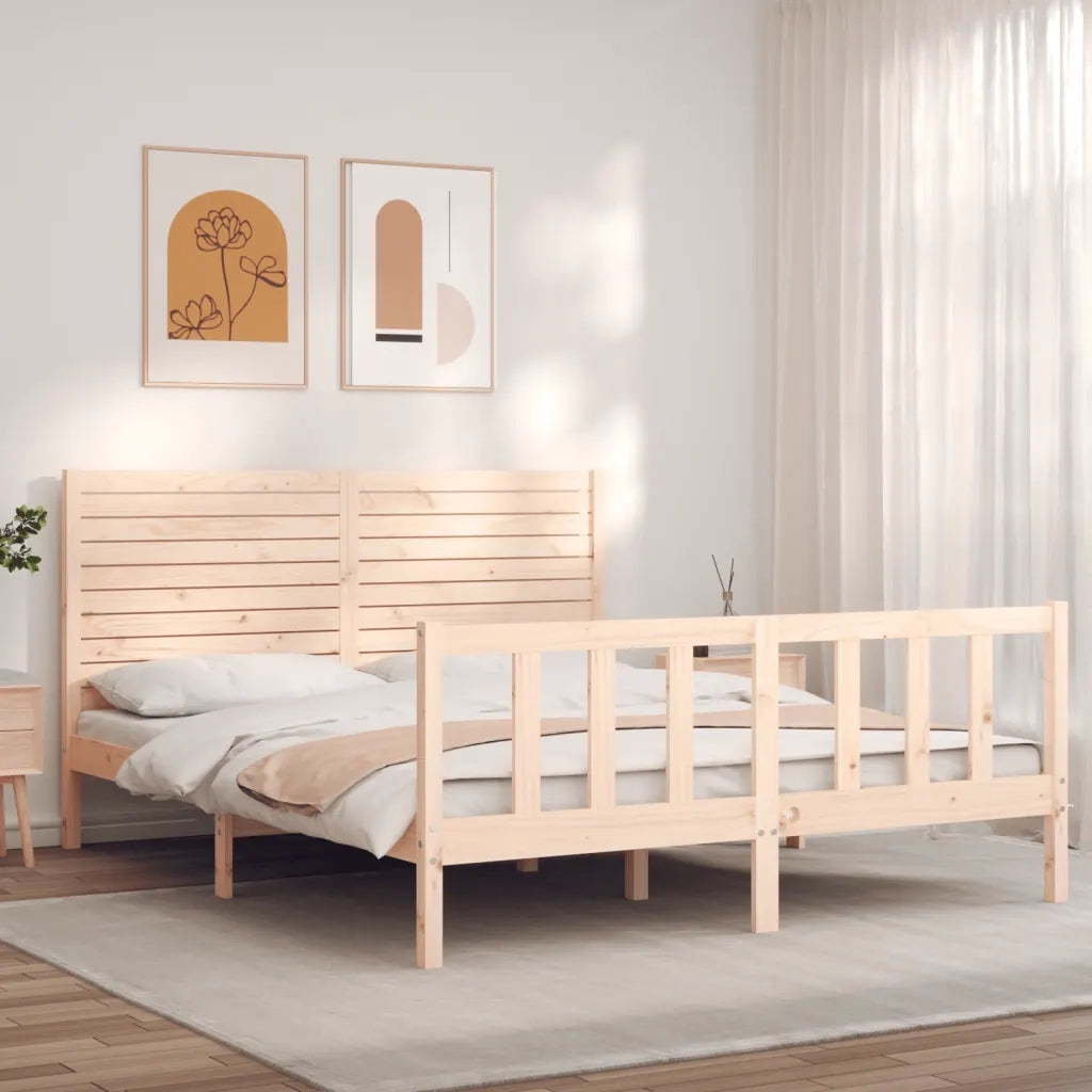 Giroletto senza Materasso 160x200 cm in Legno Massello di Pino 3193216
