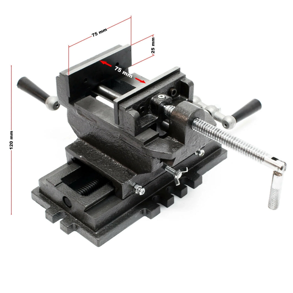 Morsa per fresatura a 2 assi 75 mm trapano per maschiatura tavola trasversale macchina da banco 16_0000316