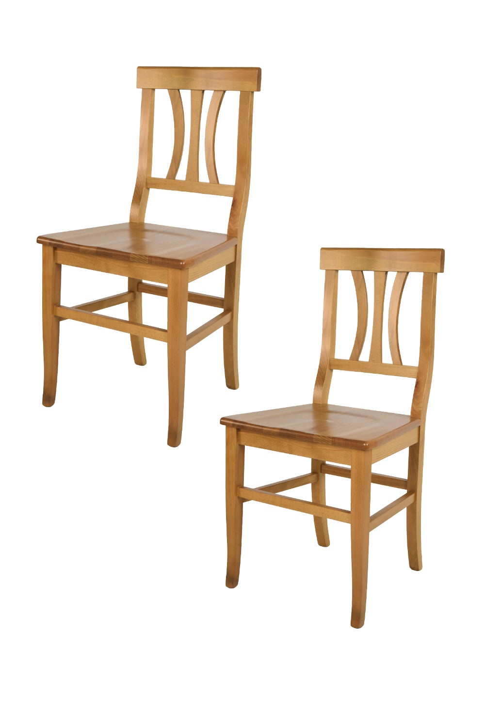 Set 2 Sedie modello Artemisia Tommychairs, robusta struttura in legno di faggio color rovere e seduta in legno