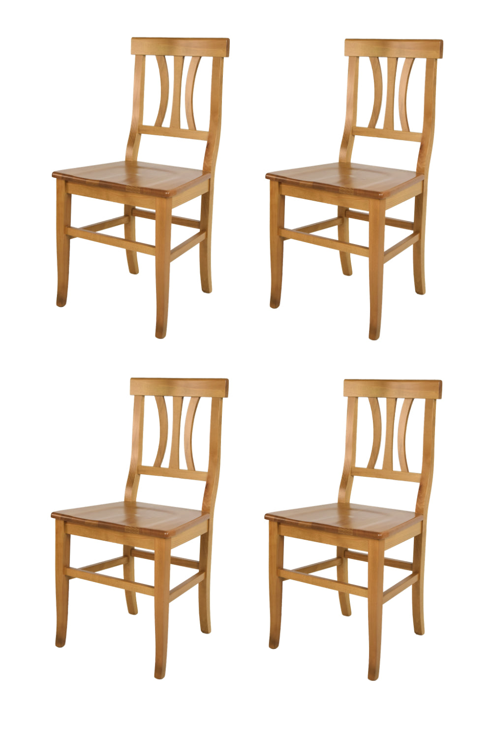 Set 4 Sedie modello Artemisia Tommychairs, robusta struttura in legno di faggio color rovere e seduta in legno
