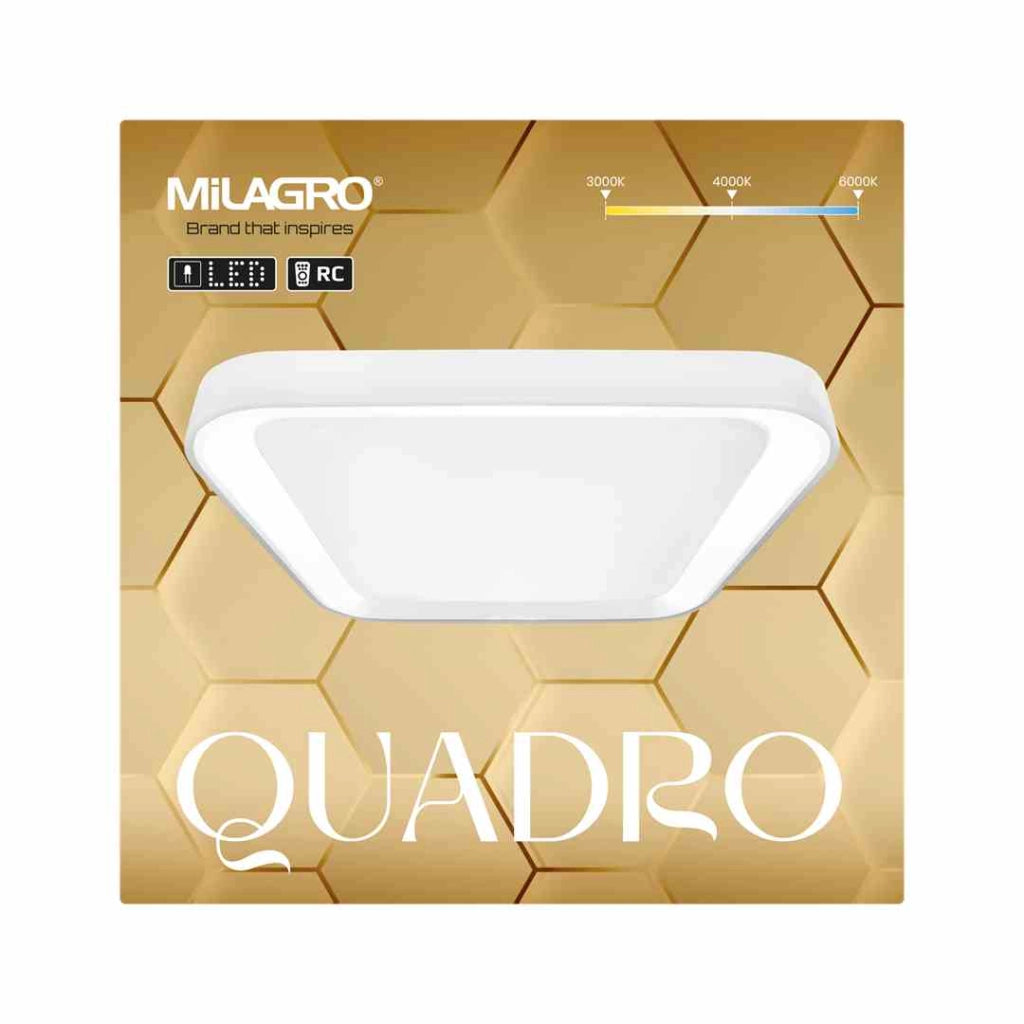 Plafoniera LED quadrata bianca 40x40 dimmer Milagro
