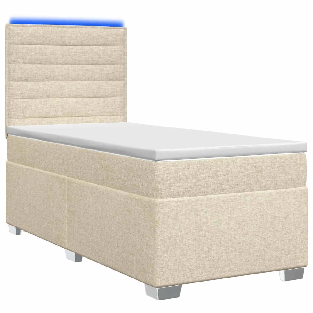 Letto box spring con materasso Crema 80 x 200 cm Tessuto 3454738