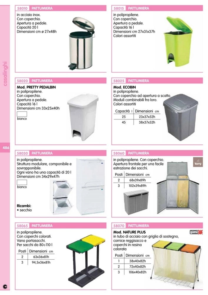 1pz pattumiera 2 ante 68x39xh89 cm ecoline2 terry cod:ferx.34438