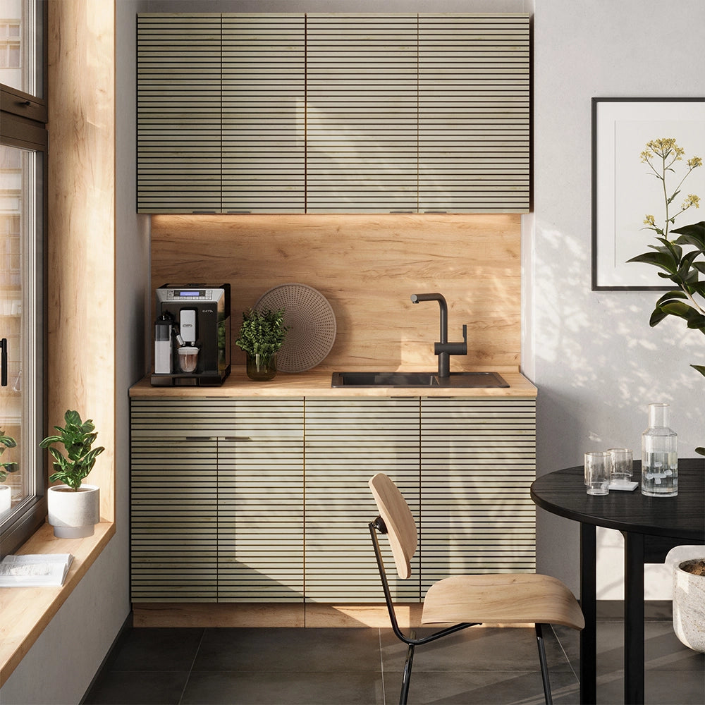 Cucina completa Fame-Line Pannello in quercia/Rovere dorato 140 cm, PL Antracite Vicco